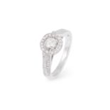 A DIAMOND SINGLE-STONE RING, the brilliant-cut diamond weighing approximately 0.20ct, within a