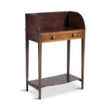 A VICTORIAN MAHOGANY RECTANGULAR WASH STAND, with raised panel back and sides above a single