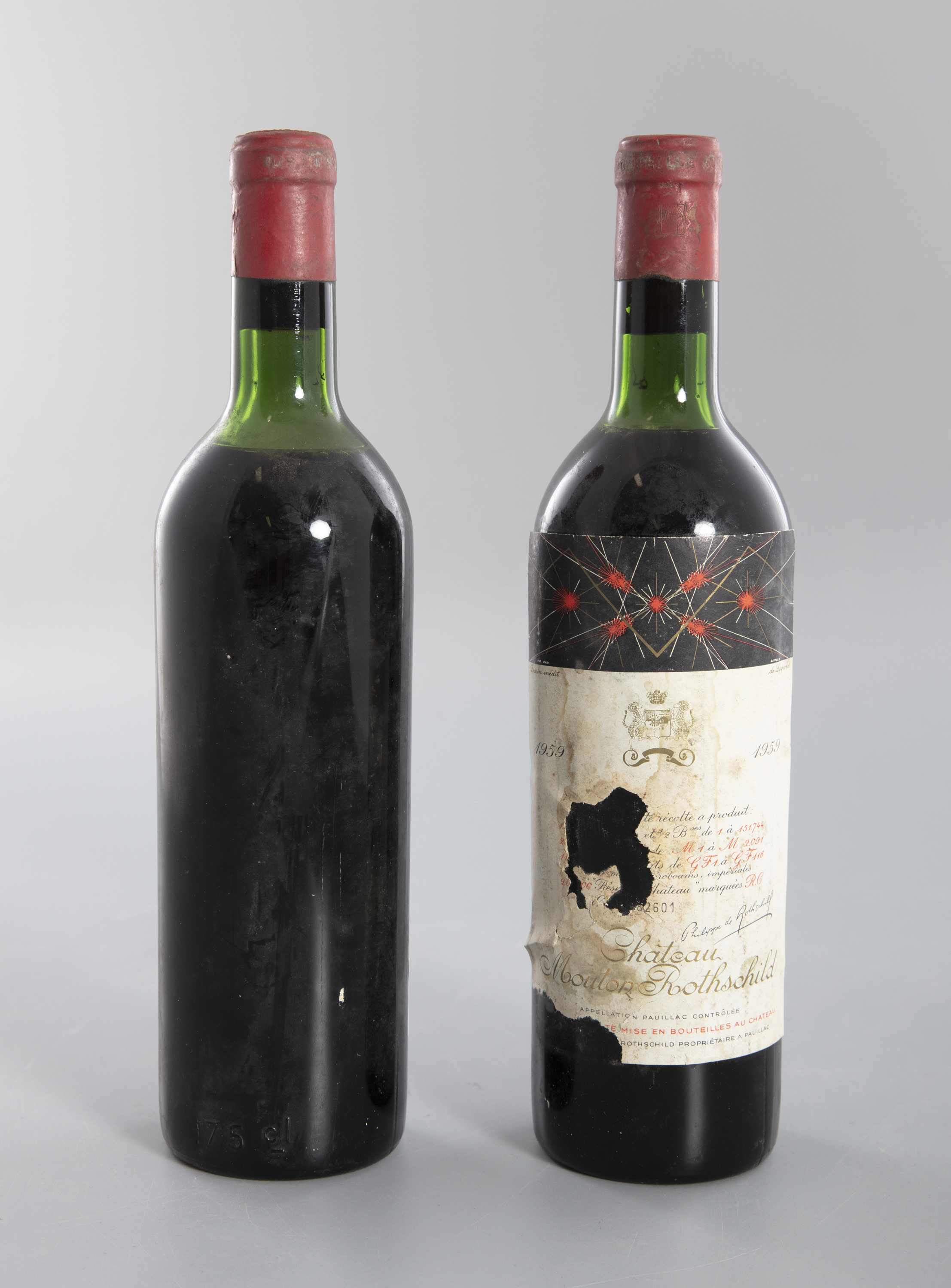 CHATEAU MOUTON ROTHSCHILD Pauillac, 1959 1 bottle and one unmarked