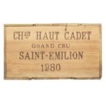 CHATEAU HAUT CADET GRAND CRU SAINT EMILION, 1980 1 Case