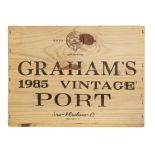 GRAHAM'S PORT 1985 6 bottles In original wooden case (opened)