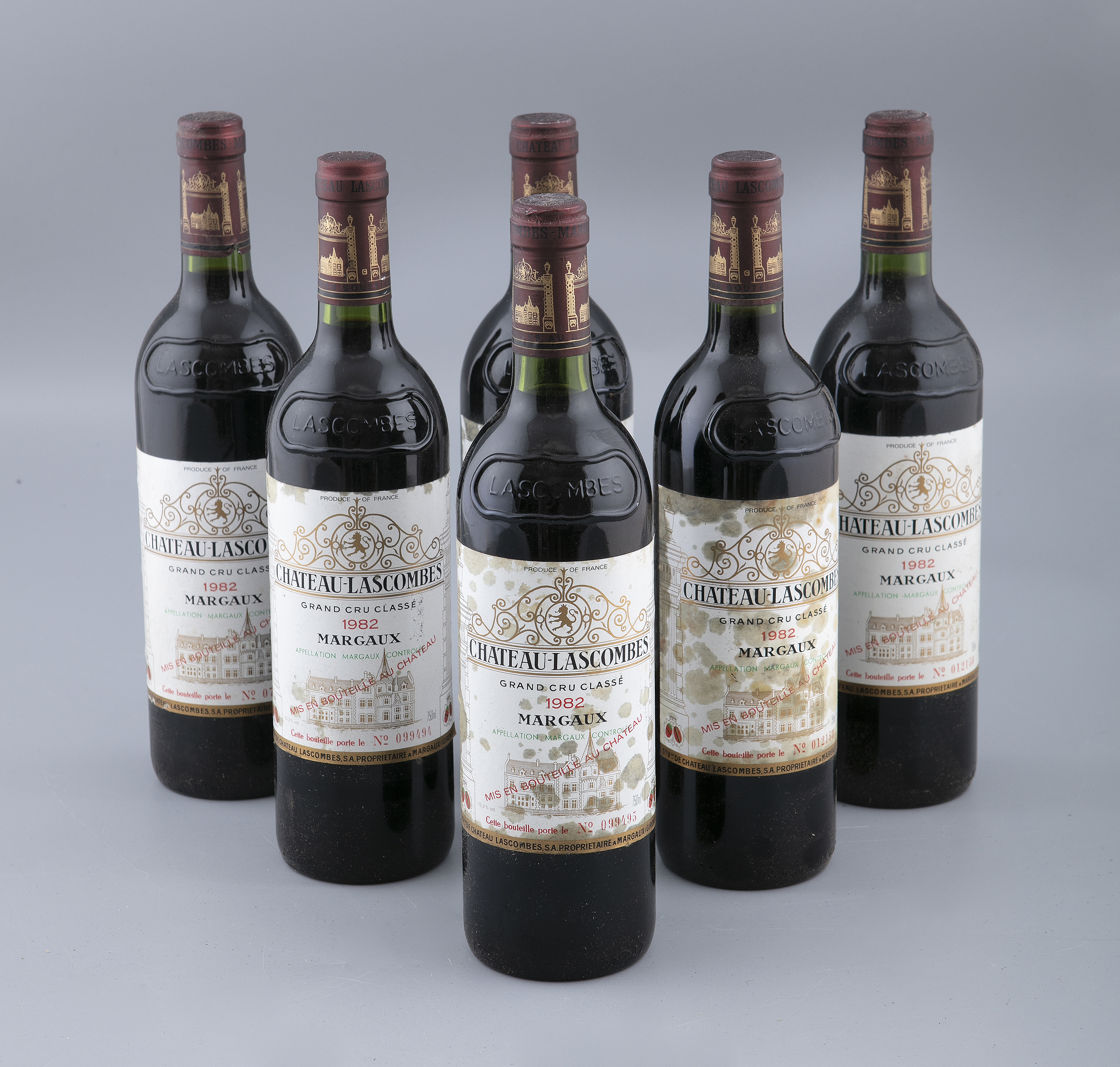 CHATEAUX LASCOMBES Margaux, 1982 Six bottles From the Cellar of Peter White