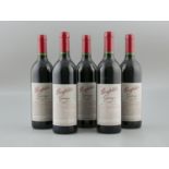 Penfolds Grange Vintage 1995 5 bottles in a wooden crate