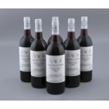 YARRA YERING Red Dry wine No.2 Shiraz, 1986 Six bottles (Wooden case not original) Coldstream,