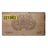 CHATEAUX PALMER Margaux, 1987 Twelve bottles (Original wooden case) From the Cellar of Peter White