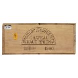 CHATEAU HAUT BRION Pessac, 1990 12 bottles In original wooden box