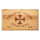 CHATEAU GAZIN Pomerol, 2000 12 Bottles Original wooden case