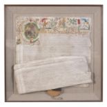 WEXFORD REIGN OF CHARLES III A large illuminated document on vellum setting out the decision of