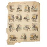 TWO 19TH CENTURY LITHOGRAPH SHEETS, depicting humorous vignettes of the Progress of a Chess Match.