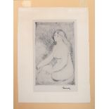 PIERRE-AUGUSTE RENOIR (1841-1919) Baigneuse Assise Soft ground etching, with the artist's ink