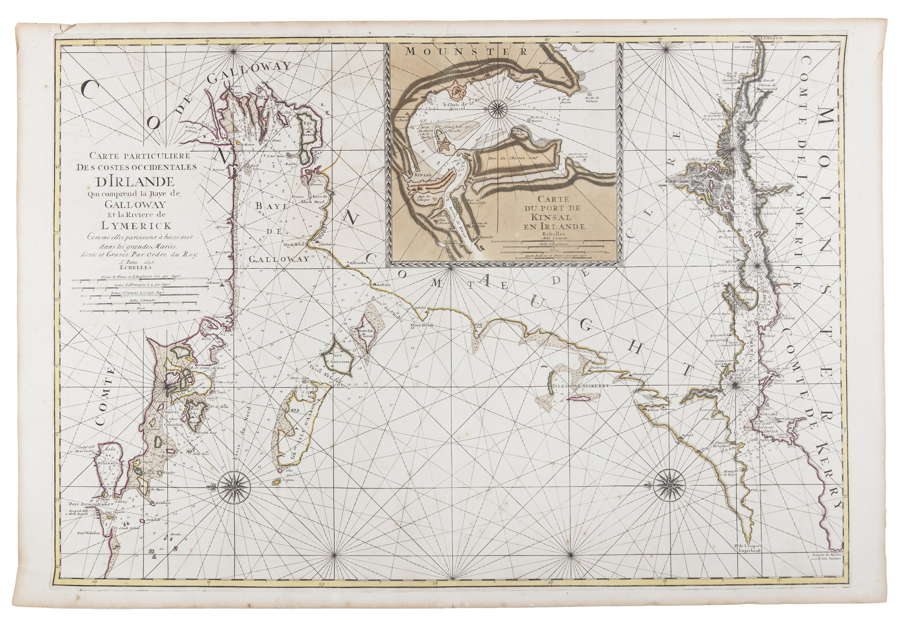 PIETER MORTIER III (1735-1781) Chart of Galway Bay and the Shannon Estuary, with Vignette of Kinsale - Image 2 of 2