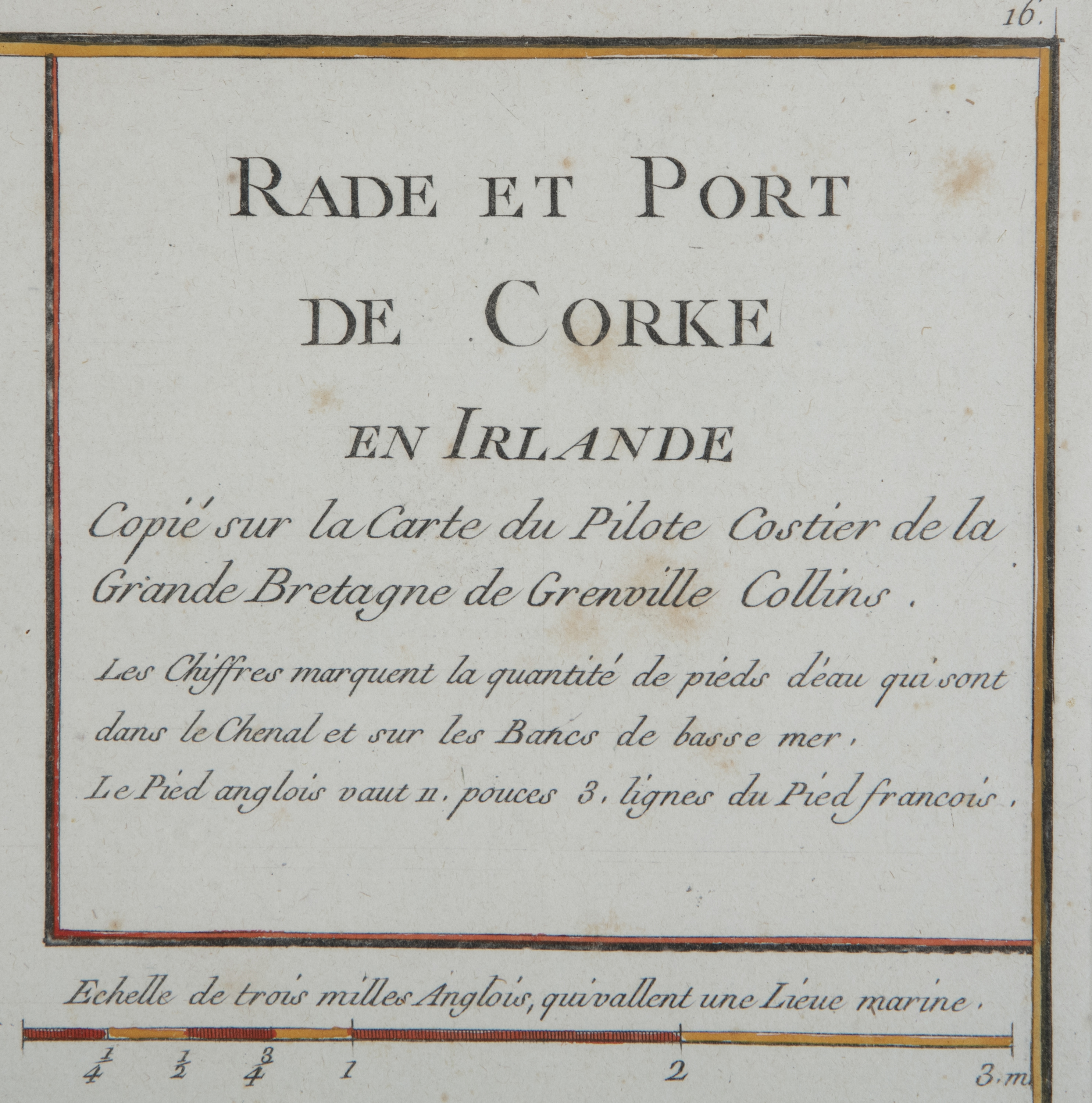 GREENVILLE COLLINS (1653 - 1694) Rade et Port de Corke en Irlande 530 x 420 mm From a French edition - Image 3 of 4