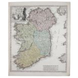 A MAP OF IRELAND, undated with title top lhs reads 'Regin HIBERNIAE accurate tabula per Hermanum