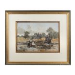 ALFRED GREY RHA (1845 - 1926) The See-Saw Watercolour, 23.5x34cm Signed