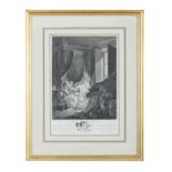 A PAIR OF EARLY FRENCH ENGRAVINGS, titled 'L'Innocence en Danger', [n.d] by Jean Gabriel Caquet (