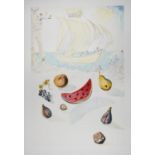 AFTER SALVADOR DALI (1904-1989) Ship and Fruits Lithograph on Arches paper, 80 x 56cm Stamped