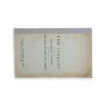 AUCTION CATALOGUE, of the Valuable and Extensive Library and Collection of Autograph Letters of
