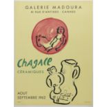 A POSTER FOR GALERIE MADOURA, CANNES Chagall Ceramiques, August-September 1962 Print, 64 x 49cm;