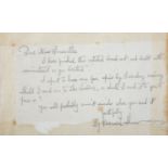 A NOTE FROM GEORGE BERNARD SHAW TO EDITH SOMMERVILLE, regarding his broadcast to be submitted to The