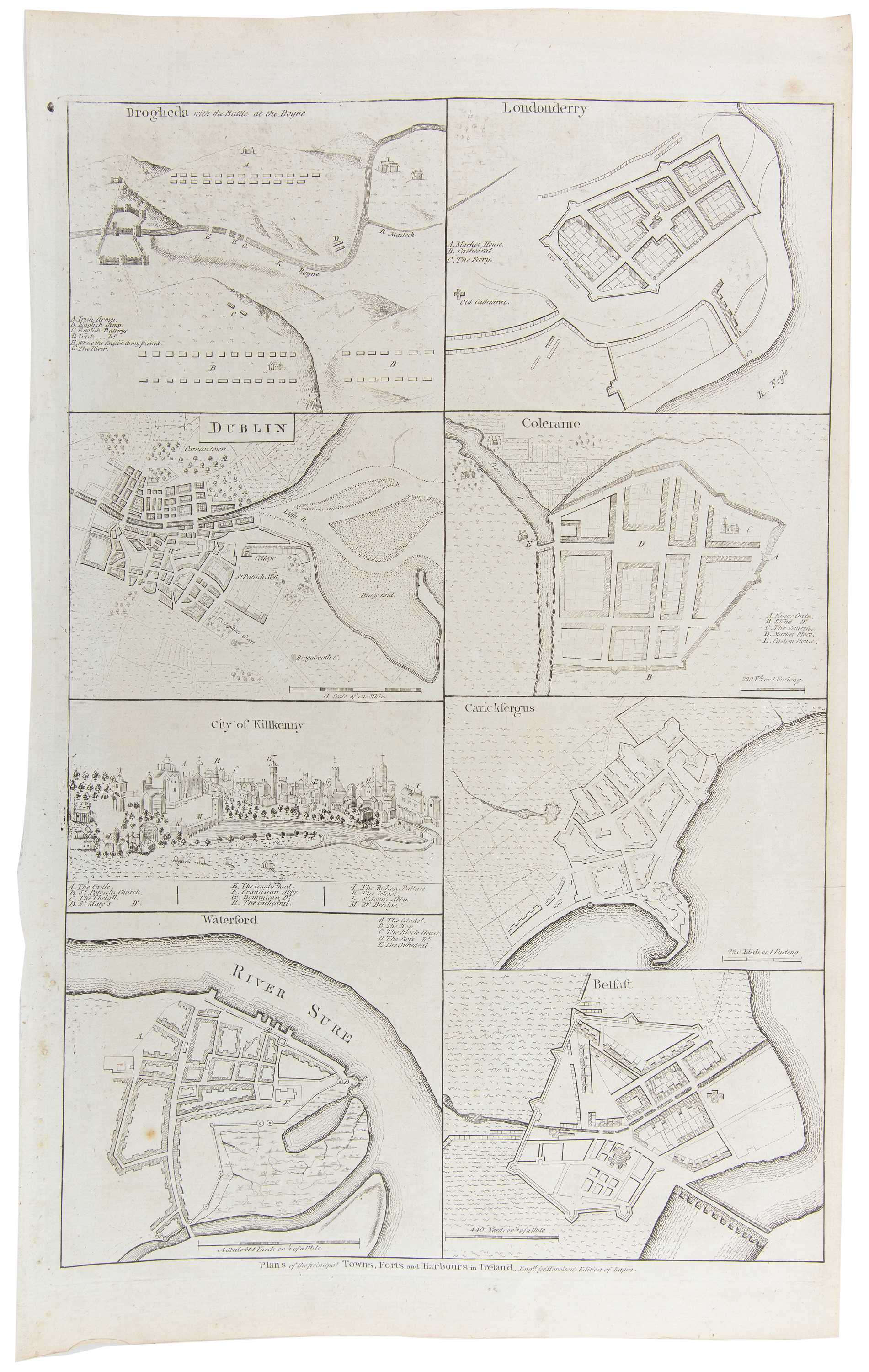 A COLLECTION OF 18TH AND 19TH CENTURY MAPS OF THE PRINCIPAL IRISH TOWNS, FORTS AND HARBOURS - Image 4 of 4