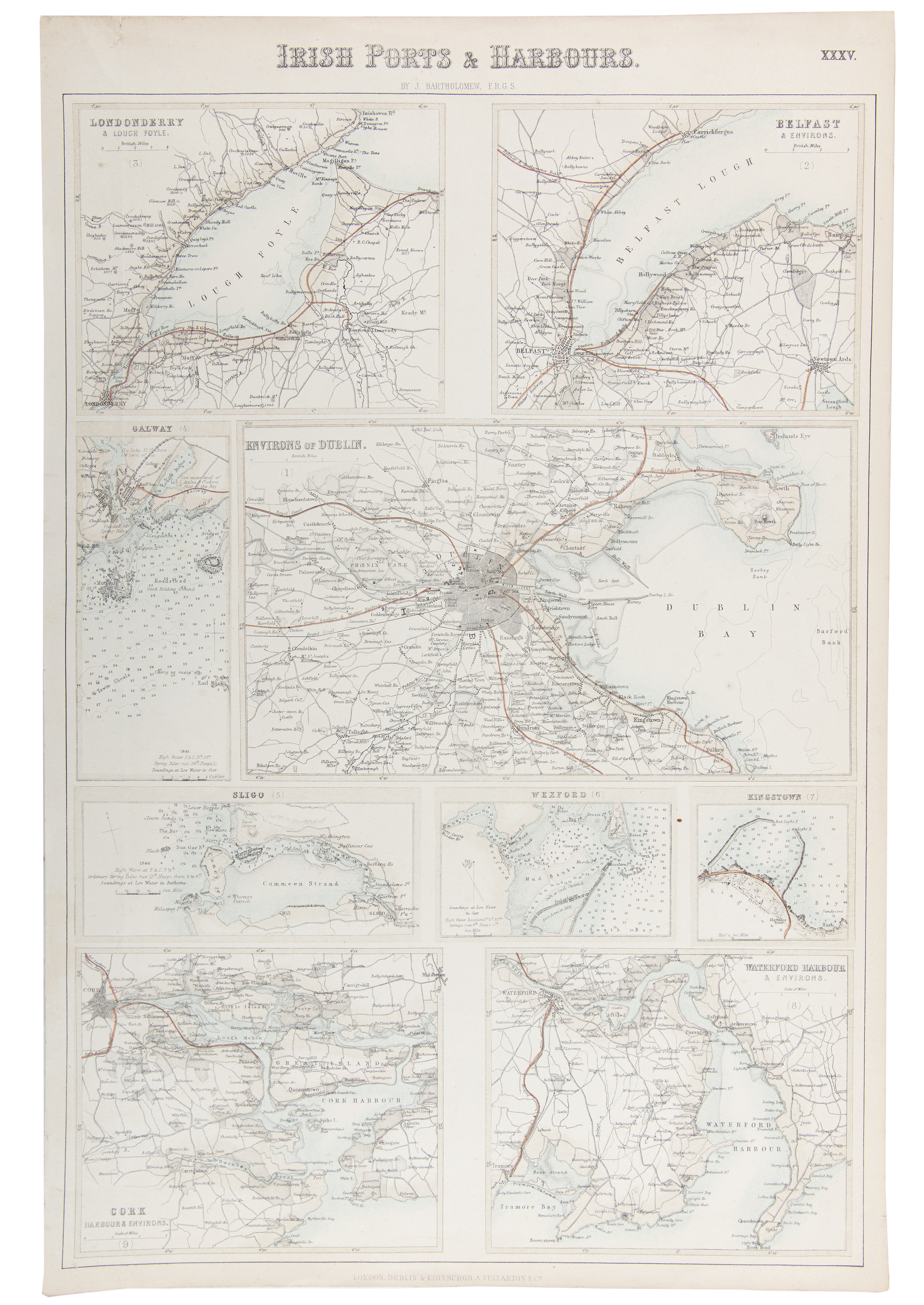 A COLLECTION OF 18TH AND 19TH CENTURY MAPS OF THE PRINCIPAL IRISH TOWNS, FORTS AND HARBOURS - Image 3 of 4