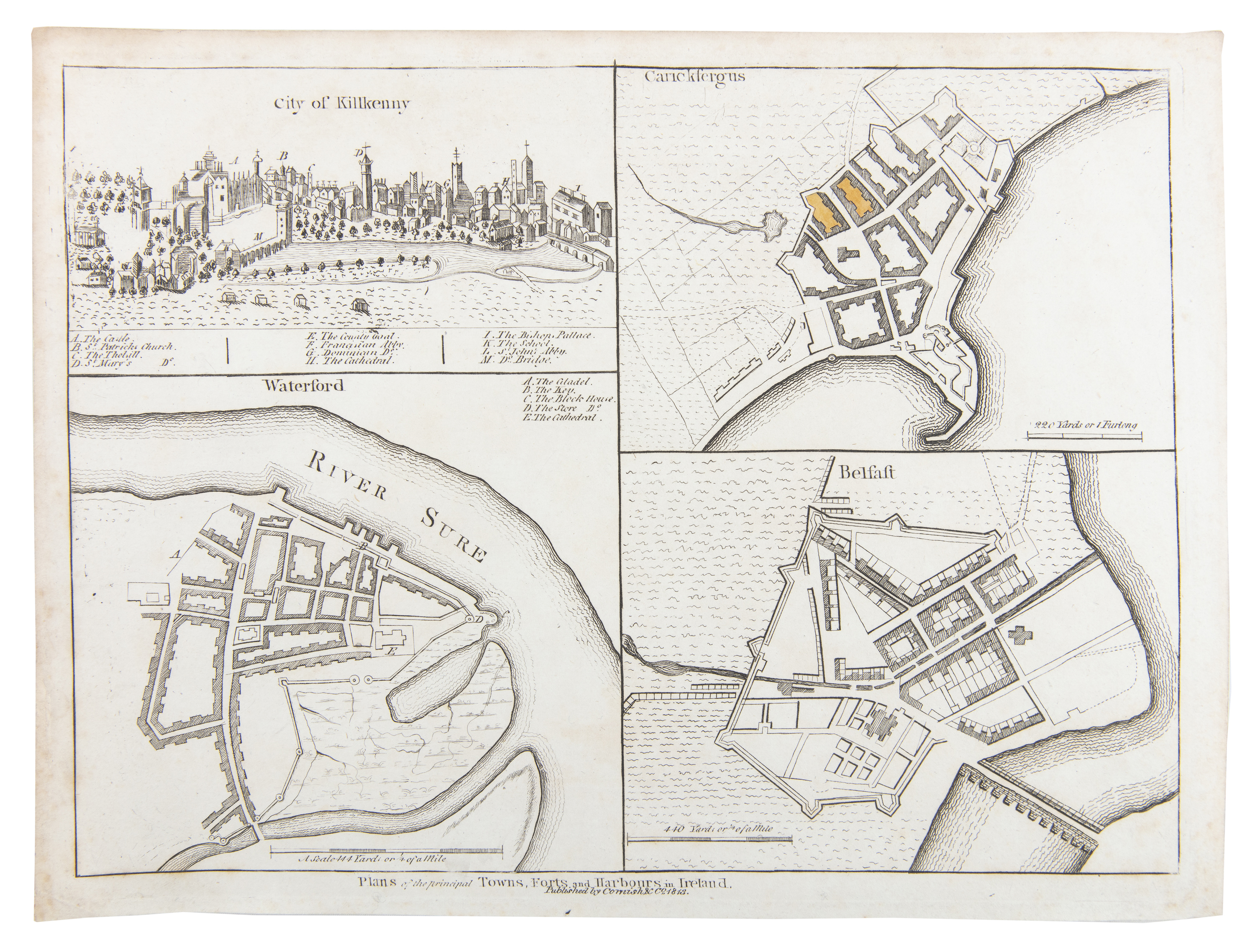 A COLLECTION OF 18TH AND 19TH CENTURY MAPS OF THE PRINCIPAL IRISH TOWNS, FORTS AND HARBOURS - Image 2 of 4