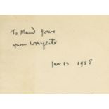YEATS, W.B A Copy of Yeats' The Tower, March 1928 (reprint), evidently the book referred to,