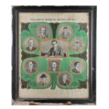 DE VALERA A large framed colour Poster print, ''President de Valera and his Cabinet,'' showing