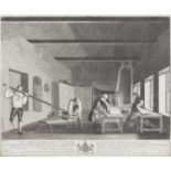 AFTER WILLIAM HINCKS (18TH CENTURY) 'The Linen Industry' A set of twelve sepia printed aquatints,