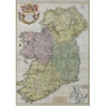 H. JAILLOT (1632 - 1712) Le Royaume D'Irlande (1693), divise en ses Quatre Provinces, qui font la