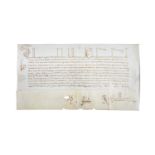 BORROMEO, CARLO (1538-1584) A vellum document, 1566 of a dispensation granted by Carlo Borromeo as