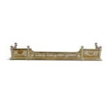 A LARGE CAST BRASS CURB FENDER, of rectangular form, in the neo-classical taste, with pierced