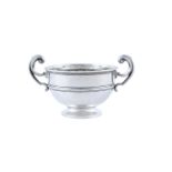 AN IRISH TWO HANDLED SILVER CUP, in the Georgian style, Dublin 1912, makers mark rubbed, with twin