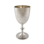 A PLAIN SILVER GOBLET, London 1903, mark of Gibson & Co. Ltd, on a knopped stem and circular foot