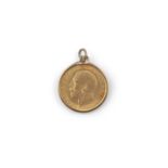 ***WITHDRAWN*** A GOLD HALF SOVEREIGN, 1913, pierced for suspension