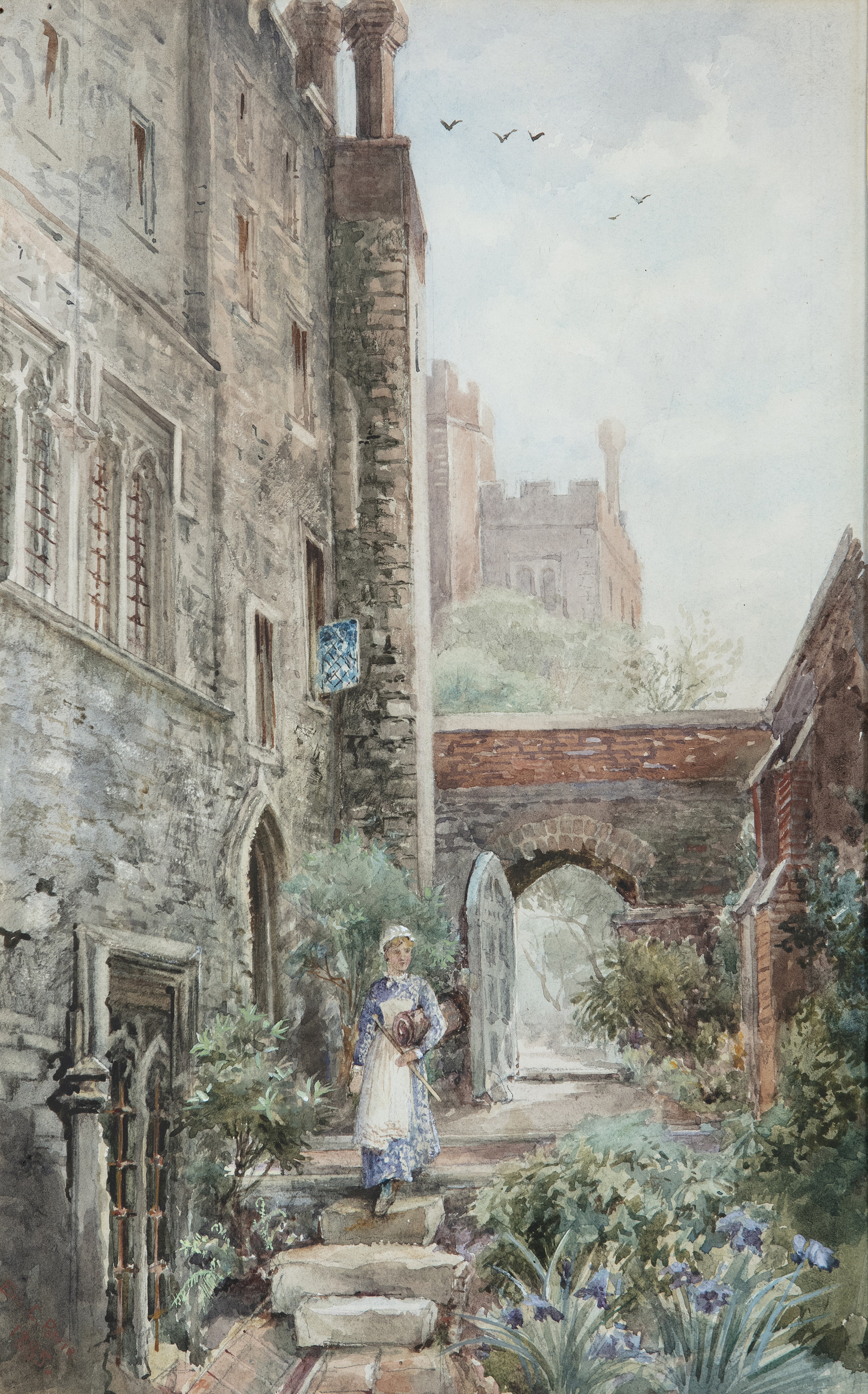 ELIZABETH C. PETRIE (19TH/20TH CENTURY) The Chevely Tower, Lambeth Palace Watercolour, 37 x 23cm