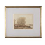 J VARLEY (1778 - 1842) Figure by riverside with boat Watercolour, 21 x 17 cm Signed