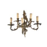 ***PLEASE NOTE THIS INCORRECTLY ILLUSTRATED IN THE PRINTED CATALOGUE*** A FRENCH ORMOLU FIVE LIGHT