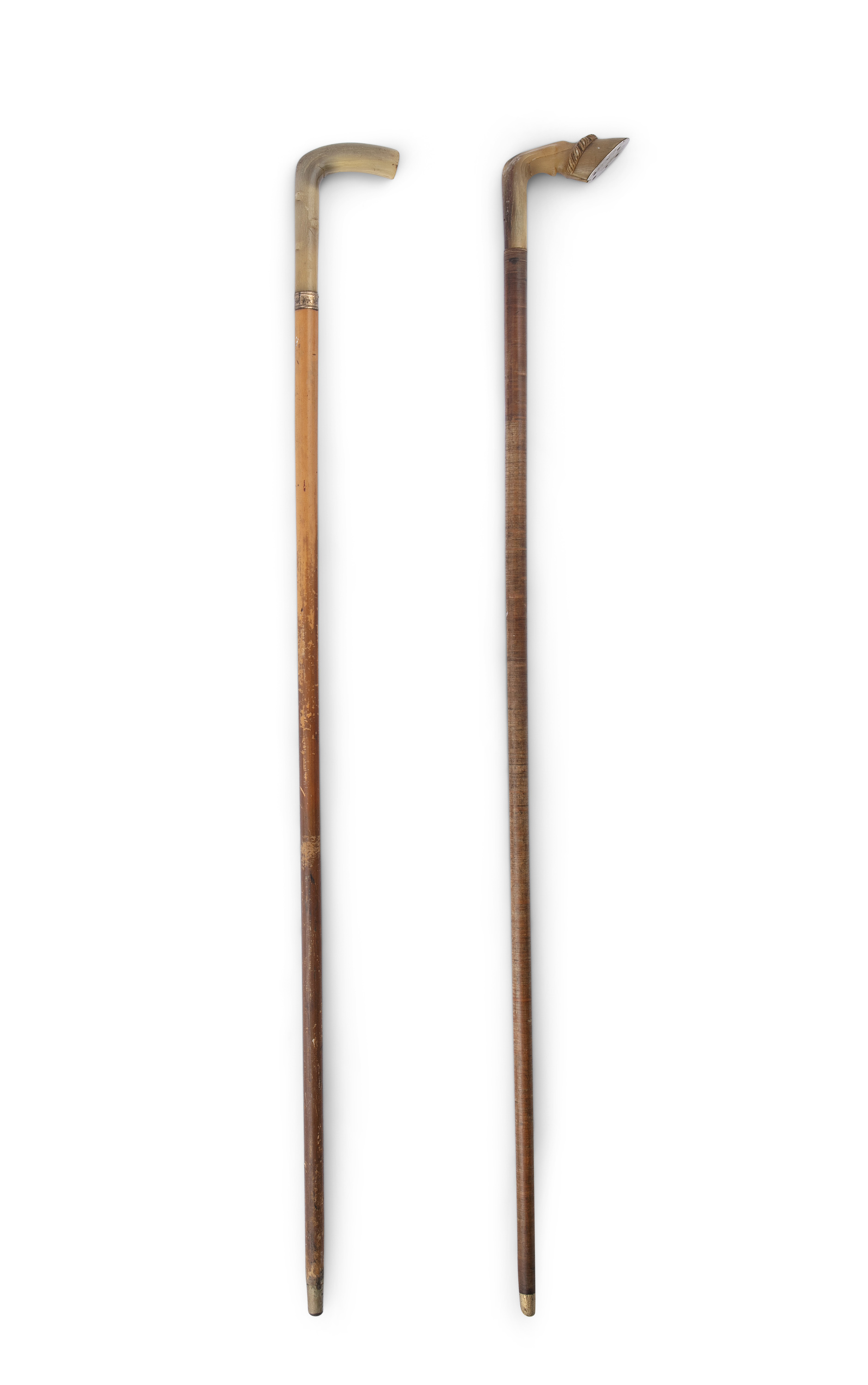 TWO HORNHANDLED WALKING CANES, each 85cm high - Image 2 of 2