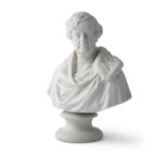 AFTER J.E. JONES A Copeland Parian bust of Daniel O'Connell, on a circular socle base, inscribed