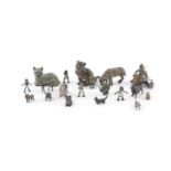 A COLLECTION OF AUSTRIAN COLD PAINTED BRONZES, 19th century of miniature animals, figures (20)