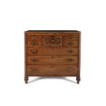 A GEORGE IV MAHOGANY SCOTCH CHEST, of rectangular form, with two short and two deep drawers above