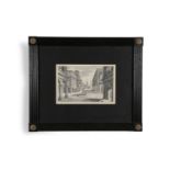 A COLLECTION OF SIX ARCHITECTURAL LIBRARY PRINTS, 18th century, in regency style reeded frames