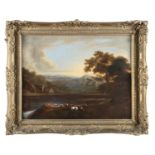 L. GOUGH, ENGLISH SCHOOL, EARLY 19TH CENTURY Figures and cattle resting in a wooded landscape by a