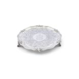 A VICTORIAN SILVER CIRCULAR SHAPED SALVER, London 1845, mark of Charles Reily & George Storer,