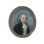 GEORGE LAWRENCE (FL. 1774-1802) Portrait of a gentleman, half length Pastel, 34 x29cm Oval, signed