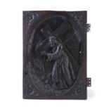 FLEMISH SCHOOL (17TH CENTURY) Christ Carrying the Cross Carved wooden relief panel, 52 x 37cm