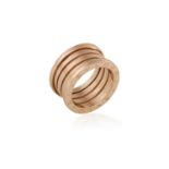 A GOLD 'B-ZERO' RING, BY BULGARI The 18K gold segmented four-band ring, both sides engraved '
