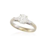 A DIAMOND SINGLE-STONE RING The round brilliant-cut diamond weighing 1.01ct within a four-claw