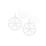 A PAIR OF DIAMOND PENDENT EARRINGS, BY ADLER Each designed as an openwork stylised flowerhead,